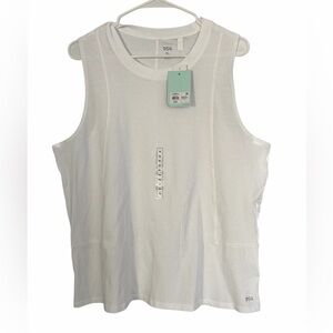 DSG Women's Size XL White Retro Muscle Tank Top NWT PTP 22”